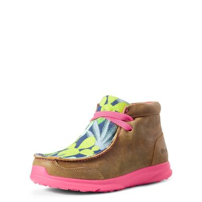 Ariat Spitfire Kahverengi / Nane / Pembe Western Csizma Çocuk (25797-695)